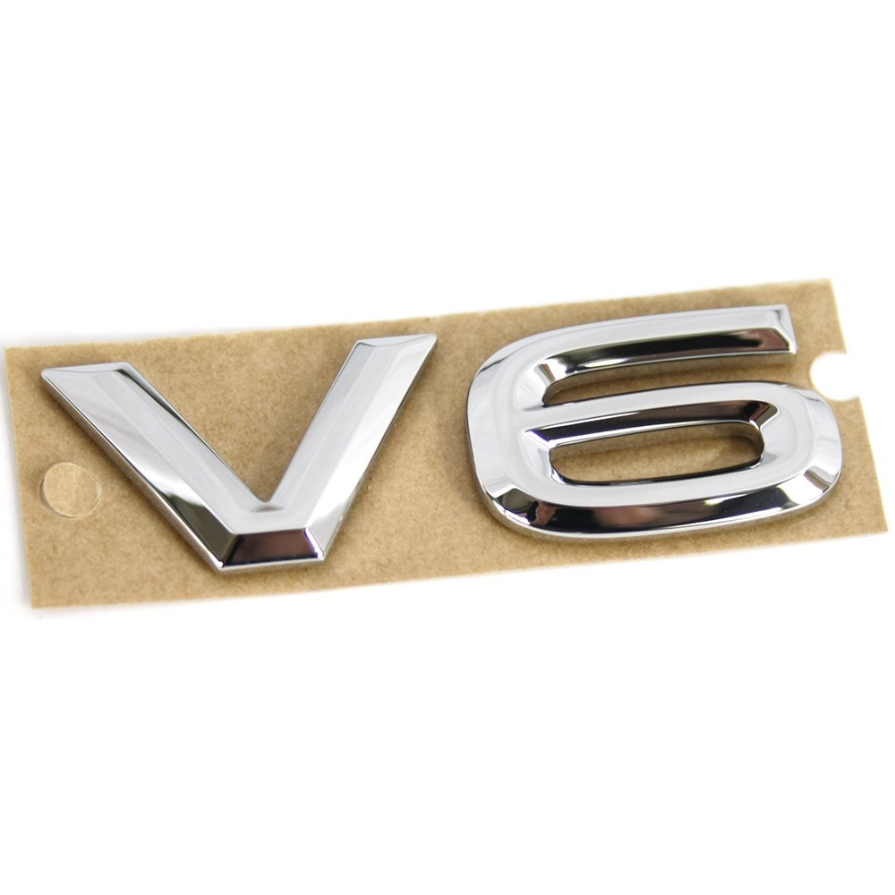 Original V6 Schriftzug hinten Heckklappe Emblem Logo chrom von Volkswagen