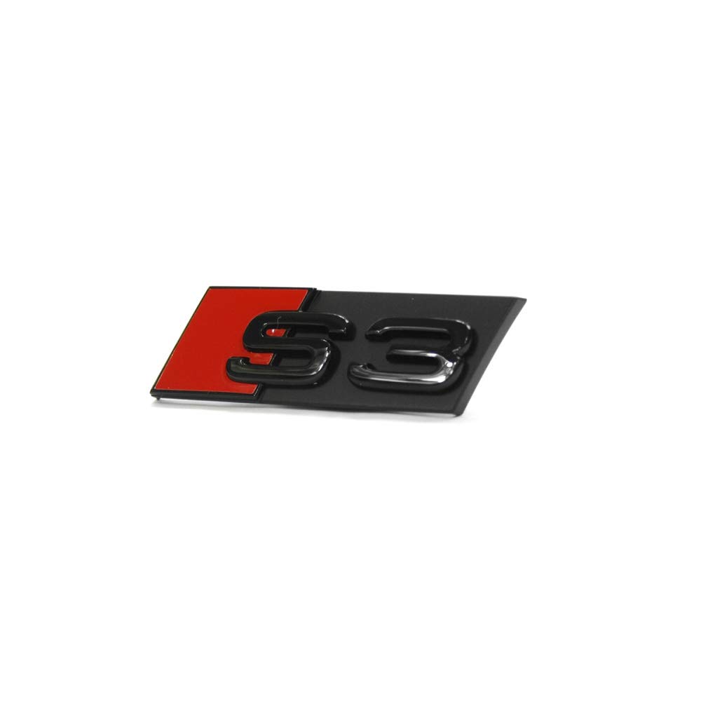 VW Audi 8P0853736At94 Schriftzug S3 Kühlergrill Emblem Clip Exclusive Black Edition Logo, Schwarz von Volkswagen