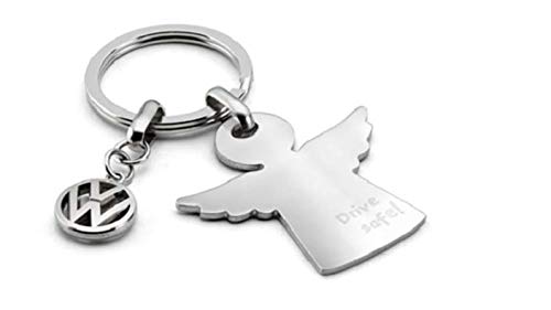 VW Schlüsselanhänger Schutzengel Drive Safe, Silber - 000087010AFJKA von VW