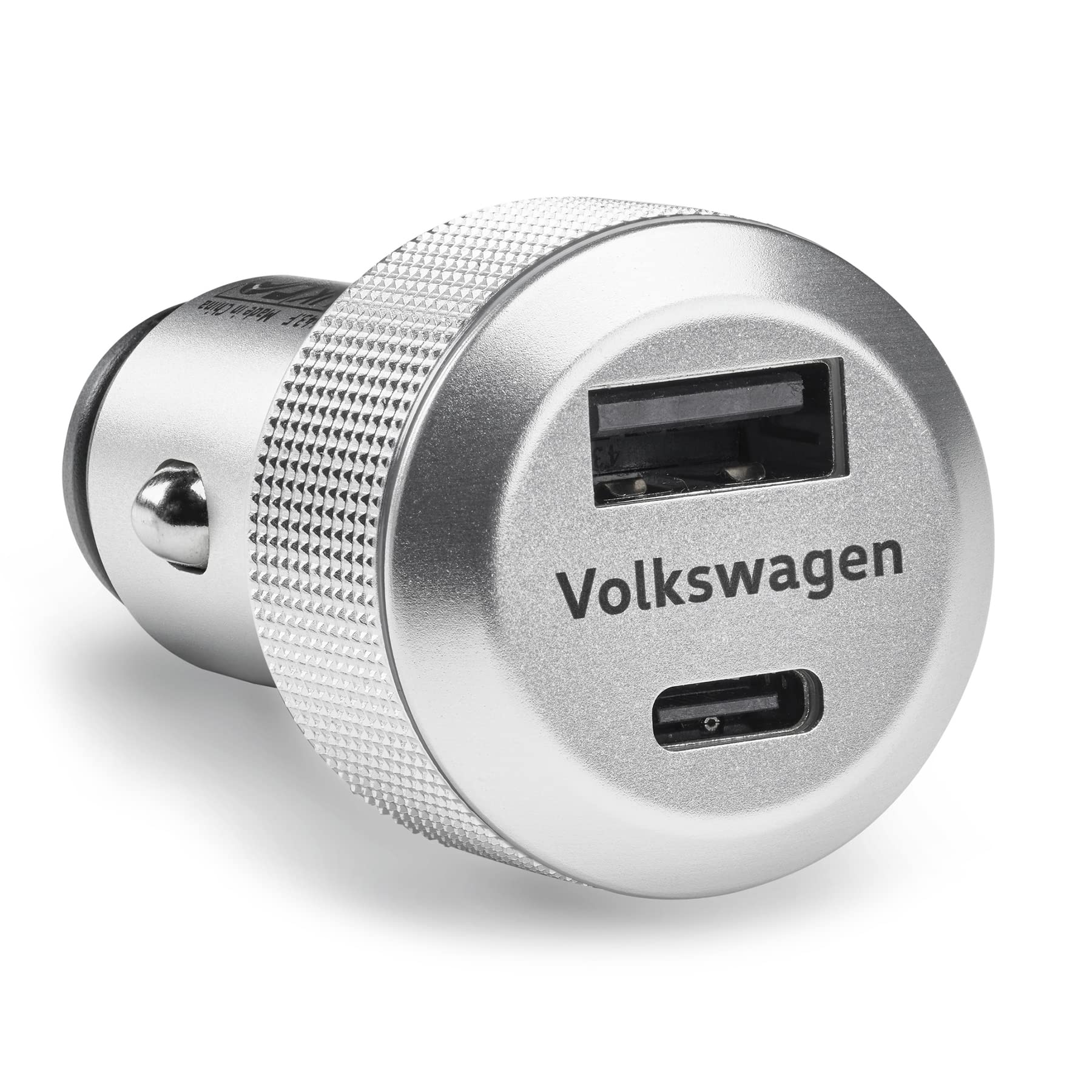 Volkswagen 000051443F Adapter USB Ladeadapter USB-A USB-C, geschirmt, beleuchtet, für 12V/24V Steckdose von Volkswagen