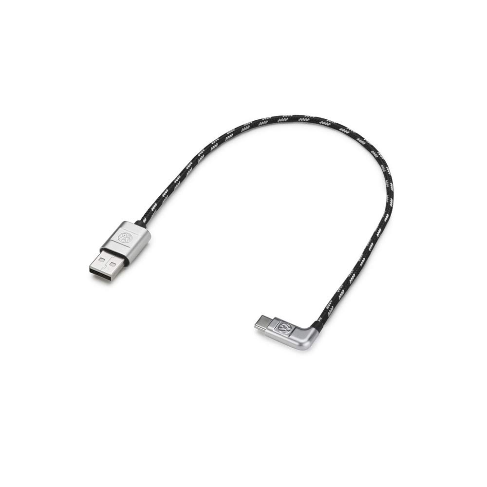 Volkswagen 000051446AS Anschlusskabel Ladekabel USB-A auf USB-C Premium Kabel 30cm gewinkelt von Volkswagen