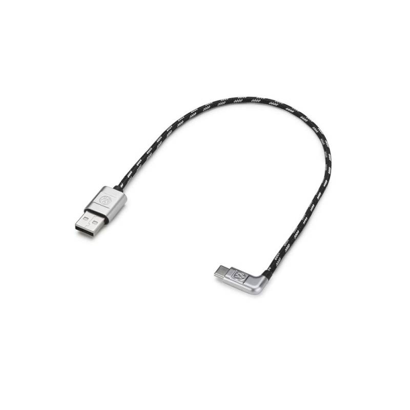Volkswagen 000051446AS Anschlusskabel Ladekabel USB-A auf USB-C Premium Kabel 30cm gewinkelt von Volkswagen