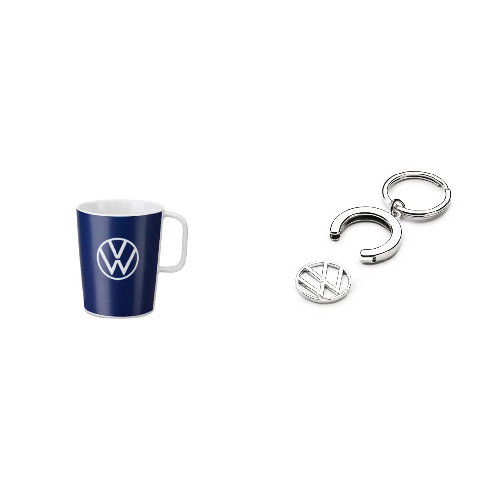 Volkswagen 000069601BR Tasse Becher Kaffeetasse Logo Porzellan blau, mit VW Logo & 000087010BT Schlüsselanhänger Pfandchip Einkaufswagenchip Keyring Anhänger, mit neuem VW Logo Volkswagen 000069601BR Tasse Becher Kaffeetasse Logo Porzellan blau, mit VW Logo & 000087010BT Schlüsselanhänger Pfandchip Einkaufswagenchip Keyring Anhänger, mit neuem VW Logo von Volkswagen