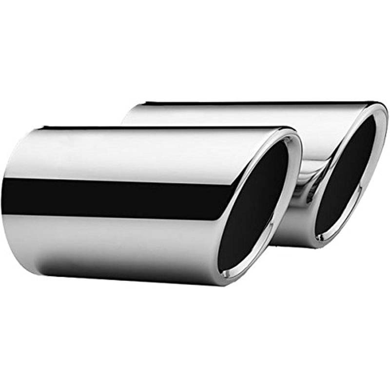 Volkswagen 000071913BCH9 Schalldämpfer-Verkleidungsset Hinten, 70mm abgeschrägt, Chrom-Silber von Volkswagen