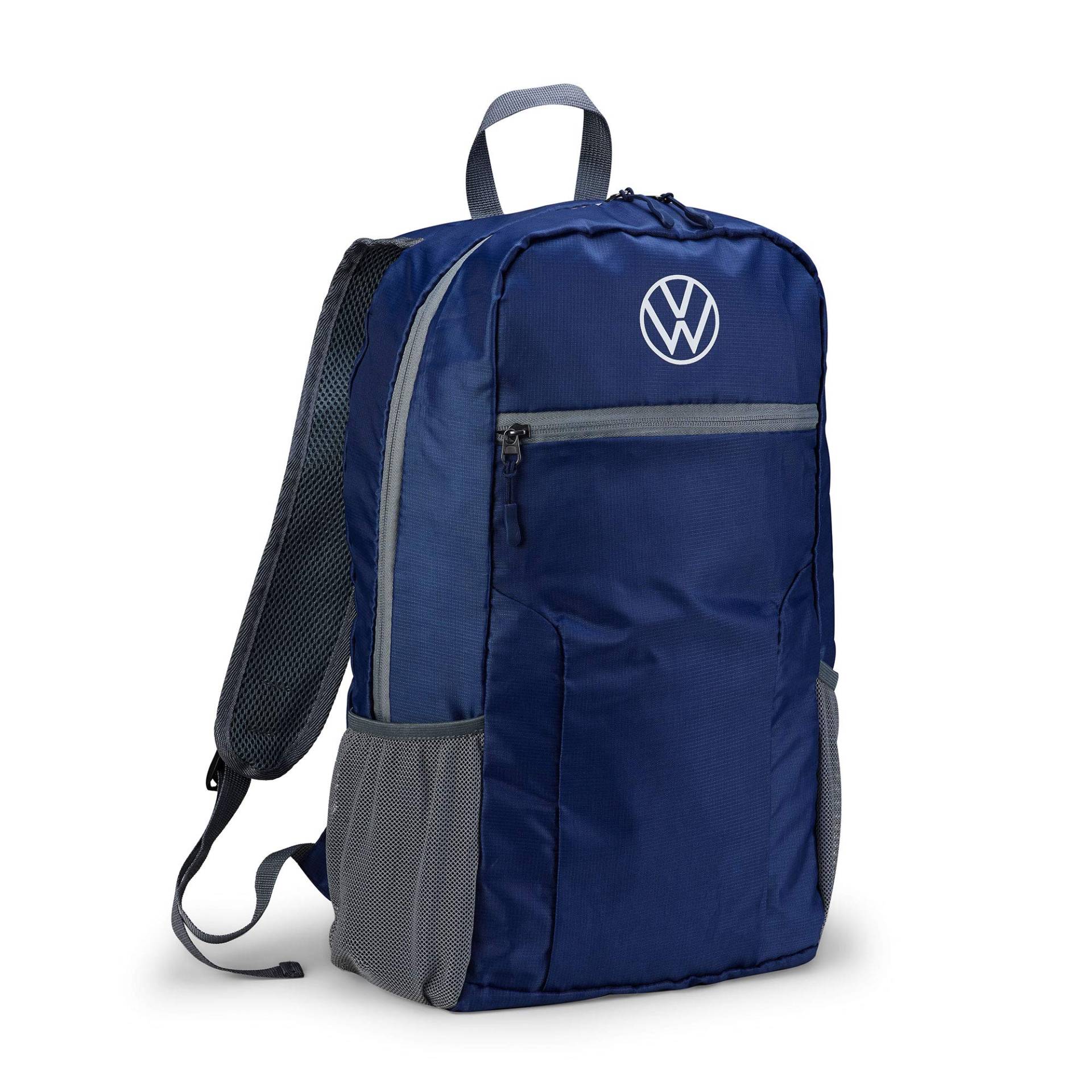 Volkswagen 000087329F Faltrucksack Faltbarer Rucksack Tasche, blau, 20 Liter, mit neuem VW Logo von Volkswagen