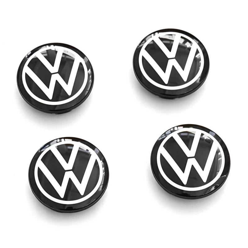 Volkswagen 10A071213A Nabenkappe für Alufelge ID.-Modelle, dynamisch, mit stehendem Logo im Fahrbetrieb, Schwarz/Weiß von Volkswagen