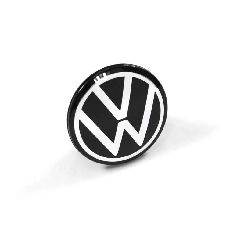 Volkswagen 10A601171AWA Nabenkappe (1 Stück) Abdeckkappe Radnabenkappe Nabenabdeckung Alufelge, schwarz/Pure White von Volkswagen