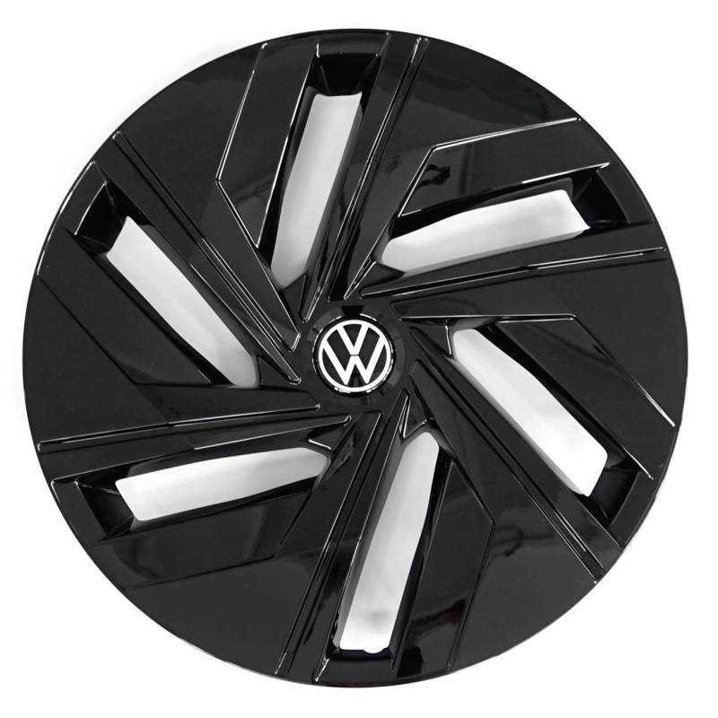 Volkswagen 11A601147EZKC Radkappe (1 Stück) Radzierblende 18 Zoll Stahlfelgen Radblende, schwarz hochglänzend von Volkswagen