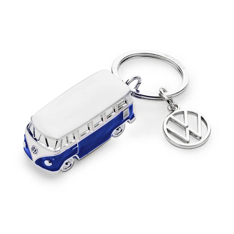 Volkswagen 1H2087010B Schlüsselanhänger Bus T1 Bulli 3D Logo Modell Anhänger, blau/weiß, Länge [mm]: 44 Breite [mm]: 19 Höhe [mm]: 21 von Volkswagen