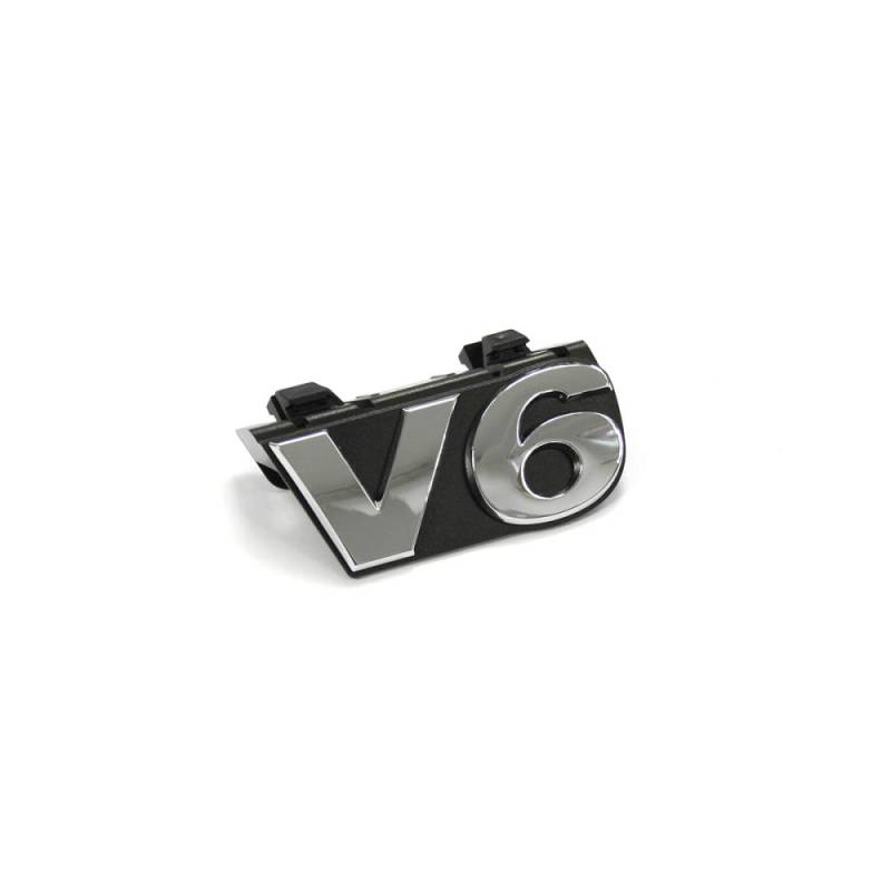 Volkswagen Original Schriftzug V6 Kühlergrill Emblem Logo chrom, satinschwarz, für VW Amarok V6 Facelift ab 2017 von Volkswagen