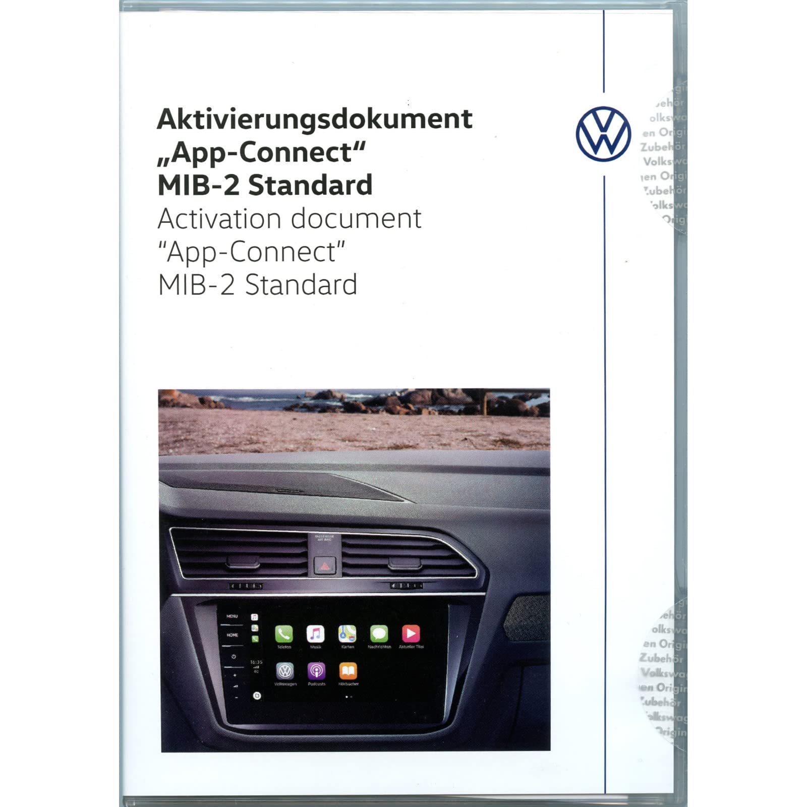 Volkswagen 5G0054830A Aktivierungsdokument App-Connect MirrorLink Apple CarPlay Android Auto PKW *** Nachrüstbarkeit vorab am Diagnosetester in Fachwerkstatt prüfen! *** von Volkswagen