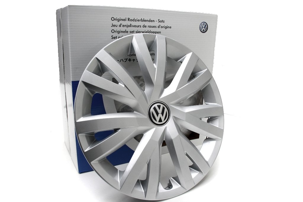 Volkswagen 5G0071456YTI 5G0071456 YTI Radkappen Radzierblenden für Stahlfelgen - 4 Stück, Silber (Brillantsilber ), 16" Zoll von Volkswagen