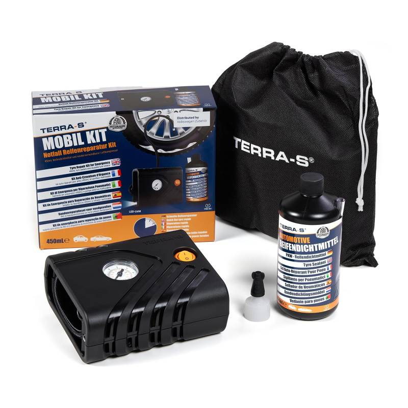 Volkswagen 5H0071211A Reifenpannenset Luftkompressor Dichtmittel 450ml Reifenreparatur Kit von Volkswagen