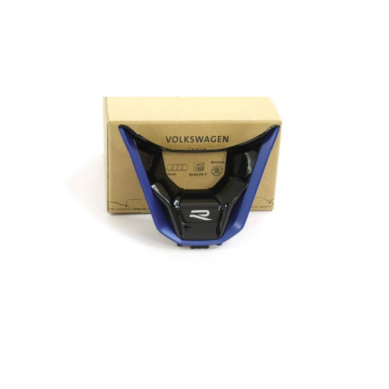 Volkswagen 5H0419659DTCB Logo Blende Lenkrad Tuning Clip Plakette, schwarz/blau von Volkswagen