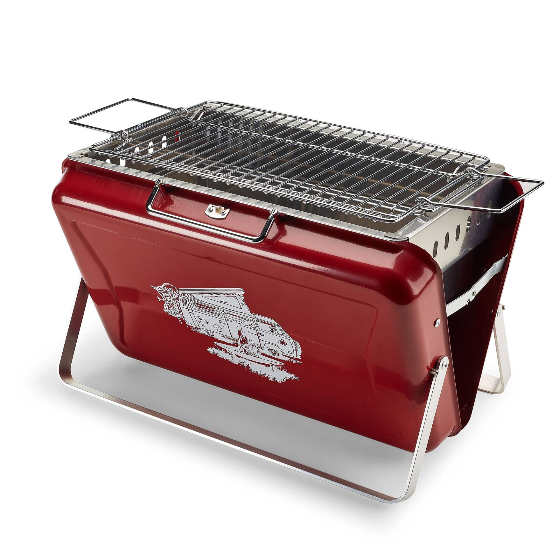 Volkswagen 7E9069642 Minigrill VW Grill Bulli T2 Edelstahl Faltbar Campinggrill tragbar, rot Volkswagen 7E9069642 Minigrill VW Grill Bulli T2 Edelstahl Faltbar Campinggrill tragbar, rot von Volkswagen