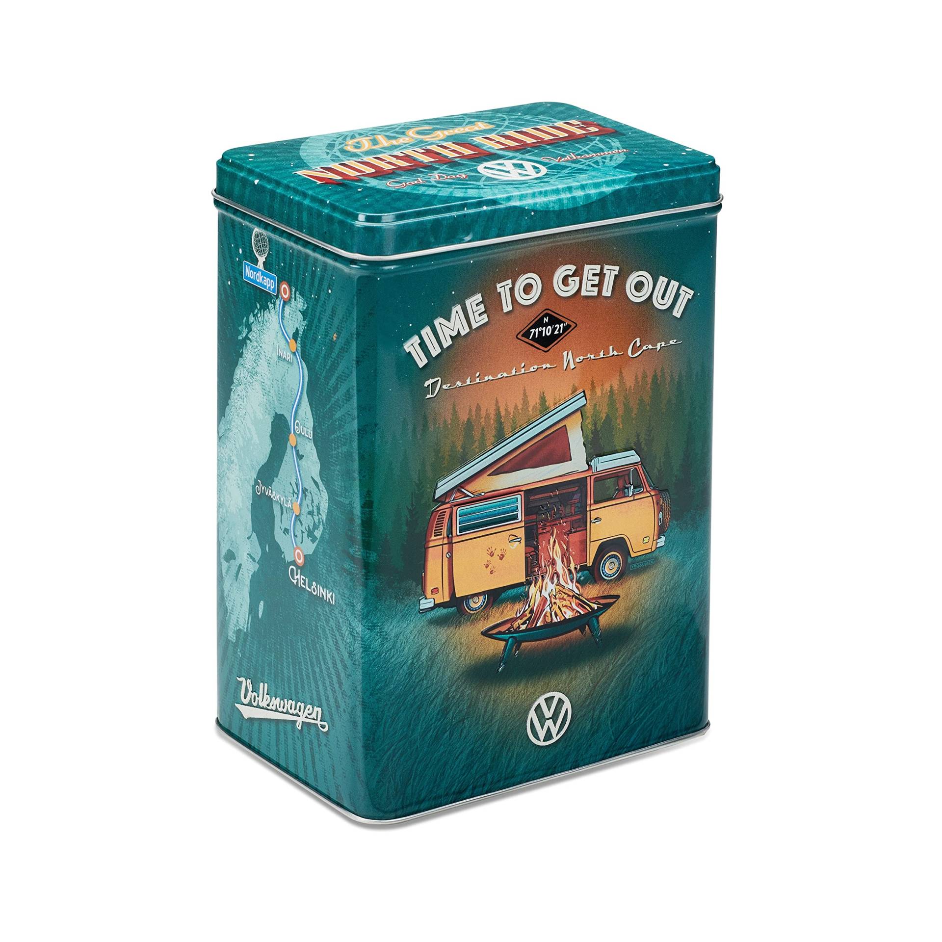 Volkswagen 7E9069649 Vorratsdose Blechdose Keksdose T2 Bulli Motiv, Heritage Kollektion, Frischhaltedose mit Deckel, Grün Volkswagen 7E9069649 Vorratsdose Blechdose Keksdose T2 Bulli Motiv, Heritage Kollektion, Frischhaltedose mit Deckel, Grün von Volkswagen