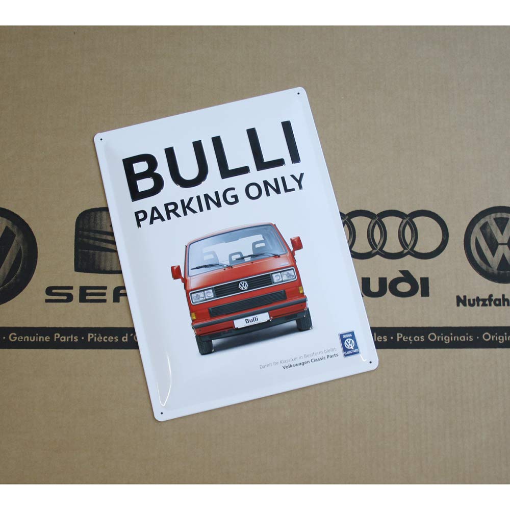 Volkswagen ZCP902907 Blechschild Bulli Parking Only Parkplatz Parkschild Schild, 30x40 cm von Volkswagen