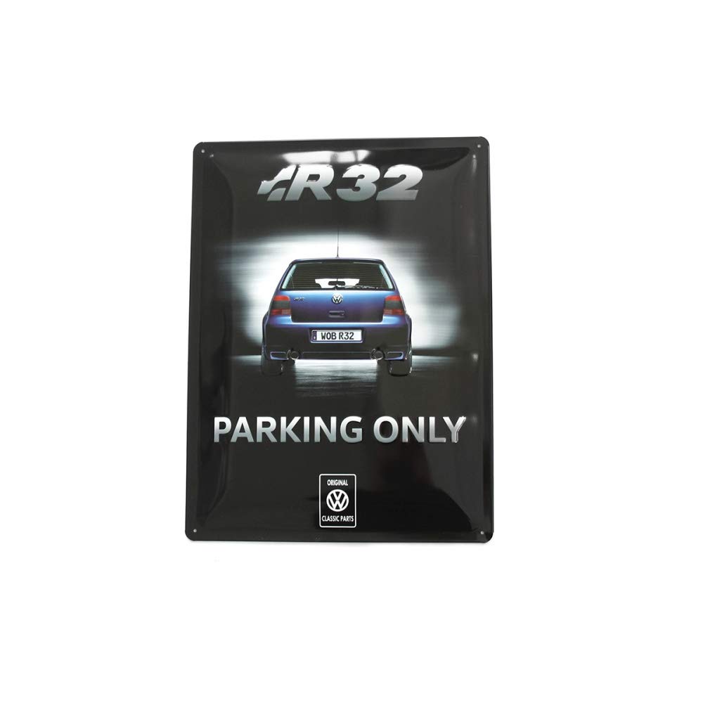 Volkswagen ZCP902996 Schild R32 Parking Only Metallschild Heckansicht 30x40cm Accessoires von Volkswagen