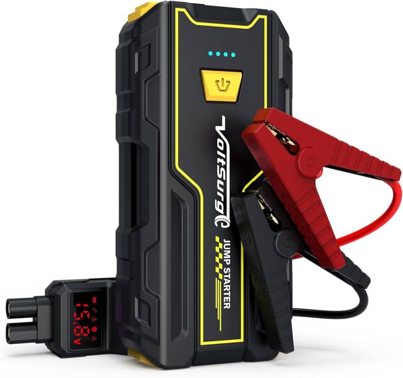 VoltSurge Starthilfe Powerbank, 4000A Spitzstrom, Auto Starthilfe Powerbank für 12V Jump Starter (7,0L Benzin Oder 5,5L Diesel), Starter Powerbank mit LED Taschenlampe von VoltSurge