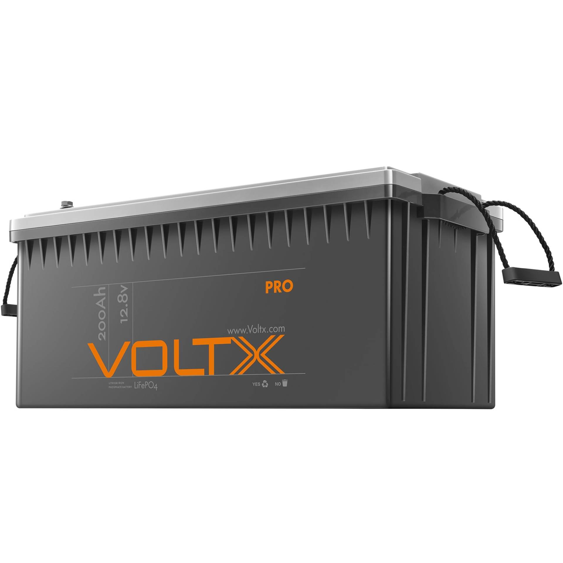 VoltX LiFePO4 Batterie 12.8V 200Ah mit 200A BMS, 2560Wh, 3000-15000 Zyklen, Max.36 Batterien in 6S6P Anschluss, Ideal für Wohnmobil & Solaranlagen, Kompakt von VoltX