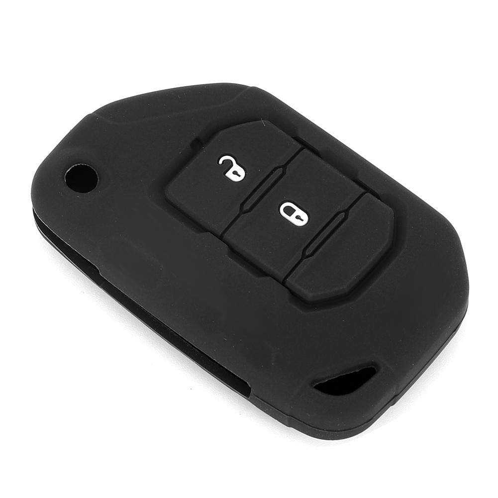 Autoschlüssel Silikonhülle, 2 Tasten Autoschlüsselhülle, für Männer Auto Jeep Wrangler JL 2018+ Schlüssel von Voluxe
