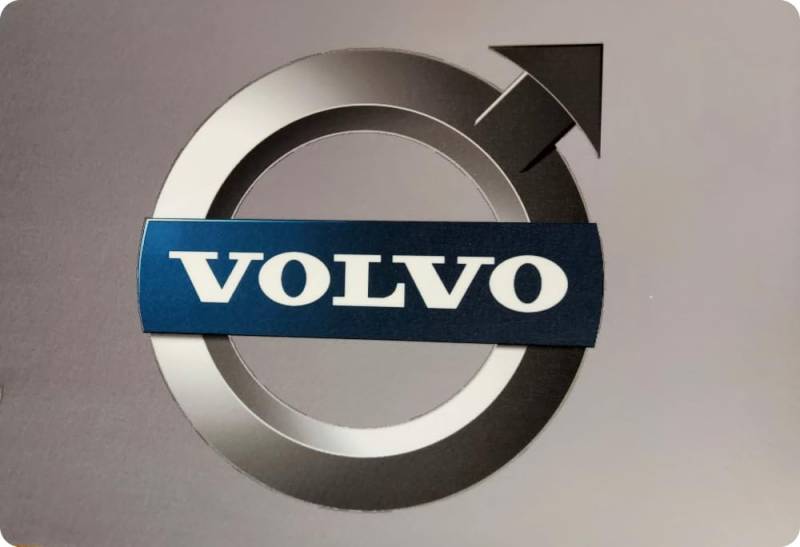 Fussmatte mit Logo Volvo, 60x40cm in grau LKW-Fußmatte, Teppich Innenausstattung | Schmutzfänger LKW, PKW, Wohnung | Universal Auto-Matte, Autofußmatte,Zubehör fürs Truck-Fahrerhaus von Schilderfeuerwehr