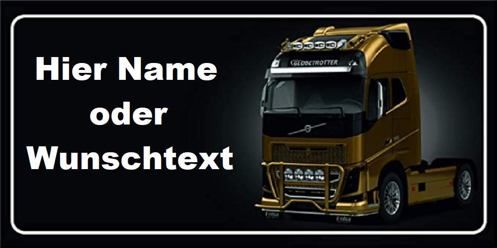 VOLVO Nummernschild Selbst Gestalten und Bedrucken Witterungsbeständig Farbecht Ideale Geschenkidee | Metallschild, Aluminium-Schild als individuelles Trucker-Accessoire | LKW-Zubehör selbst gestalten | Aluschild, Kennzeichen-Schilder mit Namen & Wunschtext von Schilderfeuerwehr