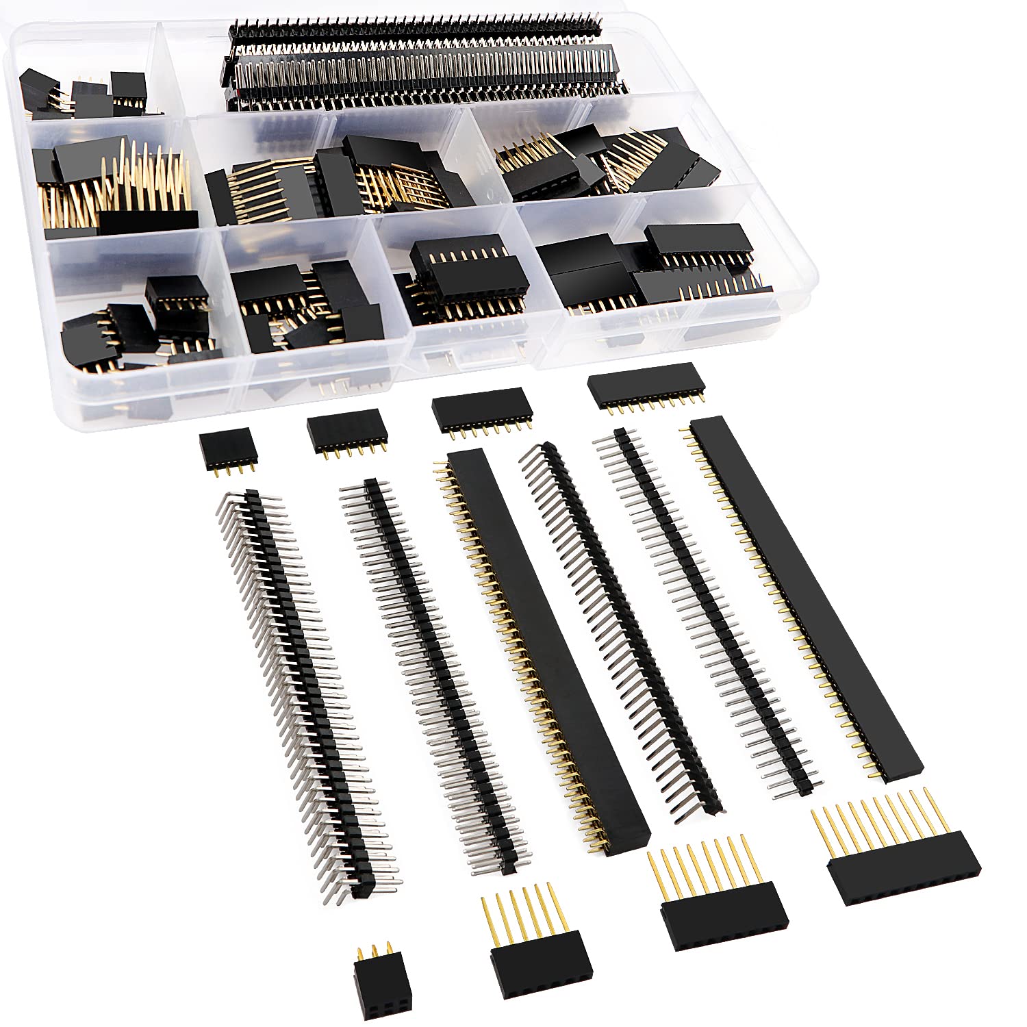 VooGenzek 112 Stück 2.54mm Gerade Einreihige Stapelbare Buchsenleiste, Männlich und Weiblich Stiftleiste Sockel Steckerleiste, für Arduino Stackable Shield VooGenzek 112 Stück 2.54mm Gerade Einreihige Stapelbare Buchsenleiste, Männlich und Weiblich Stiftleiste Sockel Steckerleiste, für Arduino Stackable Shield von VooGenzek