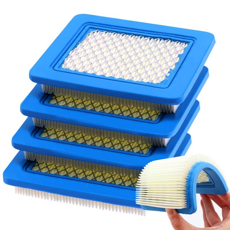 VooGenzek 4 Stücke Luftfilter Rasenmäher, 491588S Rasenmäher Luftfilter Ersatz, Air Filter-Kartusche, Kompatibel mit Briggs & Stratton 491588 491588S 4915885 399959 PT15853 Flat Air Cleaner von VooGenzek