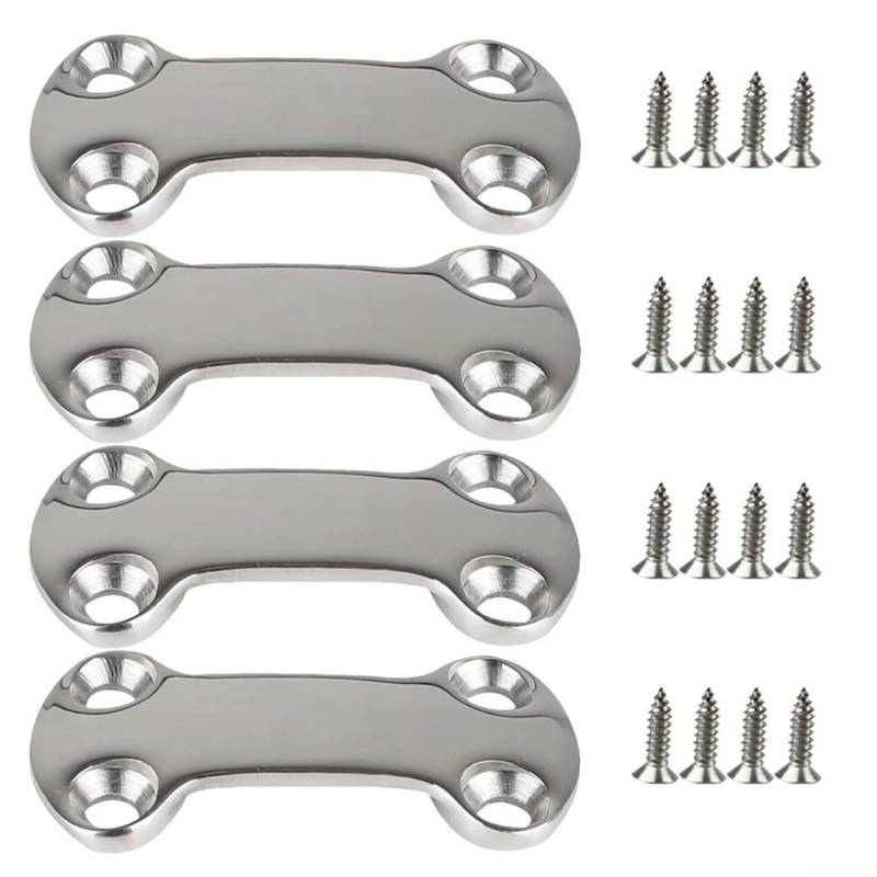 4 Stück Marine Grade 316 Edelstahl Pad Augenplatte Deckschlaufen Spanngurte für Boote Segeln Yacht Cargo Sicherung von Vootnifig