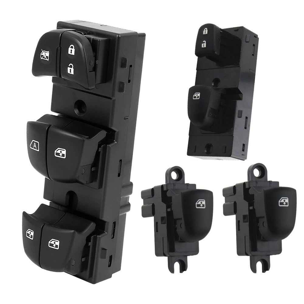 Fensterheberschalter Glasheber-Steuertaste 25401-1KA0B Autozubehör Für Tiida Für Altima Für Sylphy Für X-Trail Für Qashqai Fenstersteuerungsschalter(Set A (4 Piece)) von Voseto