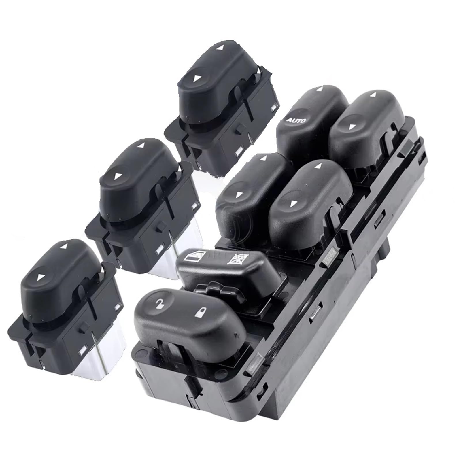 Für F250 Für F350 Escape Mariner Für Mazda Tribute Sorghum 3L8Z-14529-AAA YF1Z-14529-ABA Fensterheberschalter Links Fahrer Beifahrertaste Fenstersteuerungsschalter(Switch Set) von Voseto