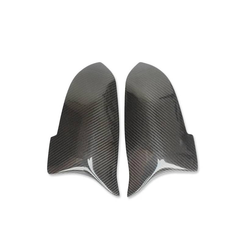 Spiegelkappenabdeckung Schwarze Rückspiegel-Abdeckkappen In Carbonfaser-Optik Für 5er 6er 7er F10 F11 F18 F07 F12 F13 F06 F01 F02 LCI Außenspiegelabdeckungen(Carbon Grain Black) von Voseto