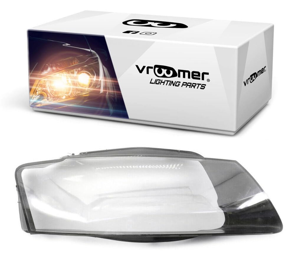 VROOMER Scheinwerferglas kompatibel mit Audi A5 S5 RS5 I 8T vor dem Facelift 2007-2011 Lichtscheibe Scheinwerfergläser Frontscheinwerfer Streuscheibe rechts VROOMER Scheinwerferglas kompatibel mit Audi A5 S5 RS5 I 8T vor dem Facelift 2007-2011 Lichtscheibe Scheinwerfergläser Frontscheinwerfer Streuscheibe rechts von Vroomer