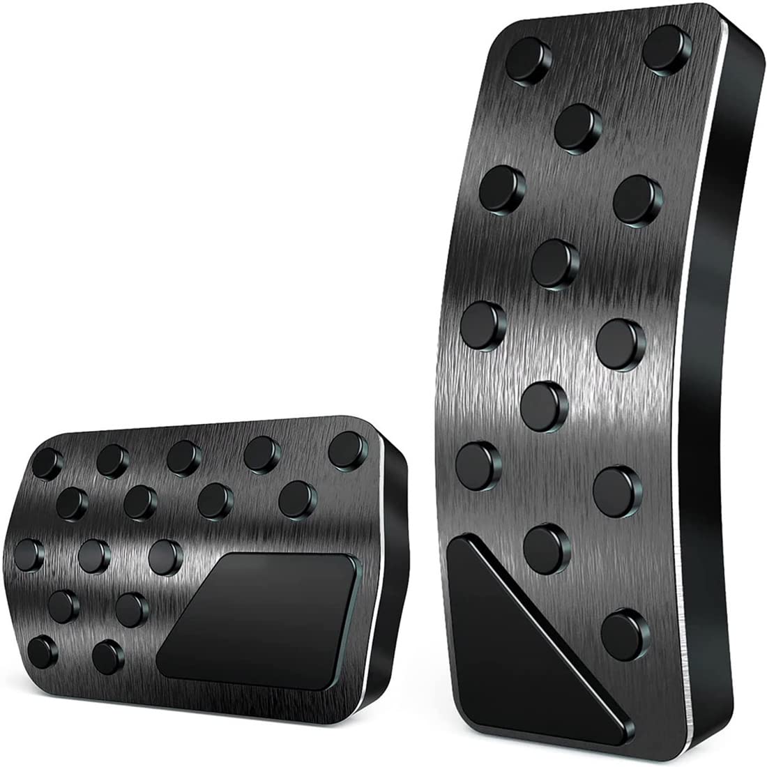 Vrttlkkfe Für Durango 2011–2021, ohne Bohren, Aluminium-Brems- und Gaspedalabdeckungen (schwarz) von Vrttlkkfe