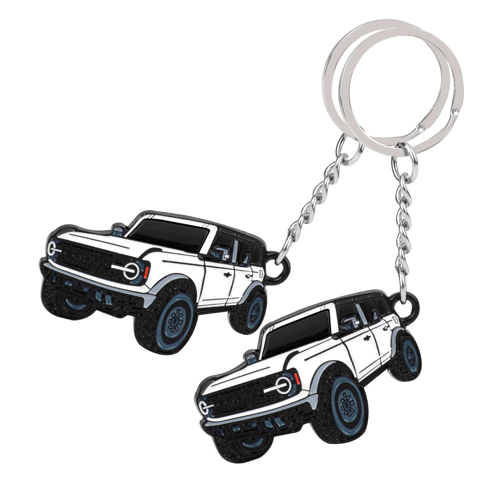 2 Stück Auto-Schlüsselanhänger, Kompatibel mit Jeep, Weißer Schlüsselanhänger, Personalisierter Schlüsselanhänger, Auto Dekorationen, Kompatibel mit Ford Bronco, Geschenk zum Valentinstag, Geburtstag 2 Stück Auto-Schlüsselanhänger, Kompatibel mit Jeep, Weißer Schlüsselanhänger, Personalisierter Schlüsselanhänger, Auto Dekorationen, Kompatibel mit Ford Bronco, Geschenk zum Valentinstag, Geburtstag von Vspek