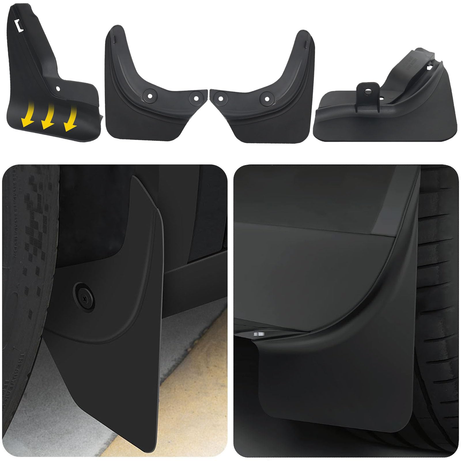 Vugosson Schmutzfänger für Tesla Model 3 2023 2022 2021 2020, Upgraded Flexible Schmutzfänger Ohne Bohren/Klebeband Spritzschutz Kotflügel Zubehör für Tesla Model 3, 4 Stück Kotflügel Schmutzfänger Vugosson Schmutzfänger für Tesla Model 3 2023 2022 2021 2020, Upgraded Flexible Schmutzfänger Ohne Bohren/Klebeband Spritzschutz Kotflügel Zubehör für Tesla Model 3, 4 Stück Kotflügel Schmutzfänger von Vugosson