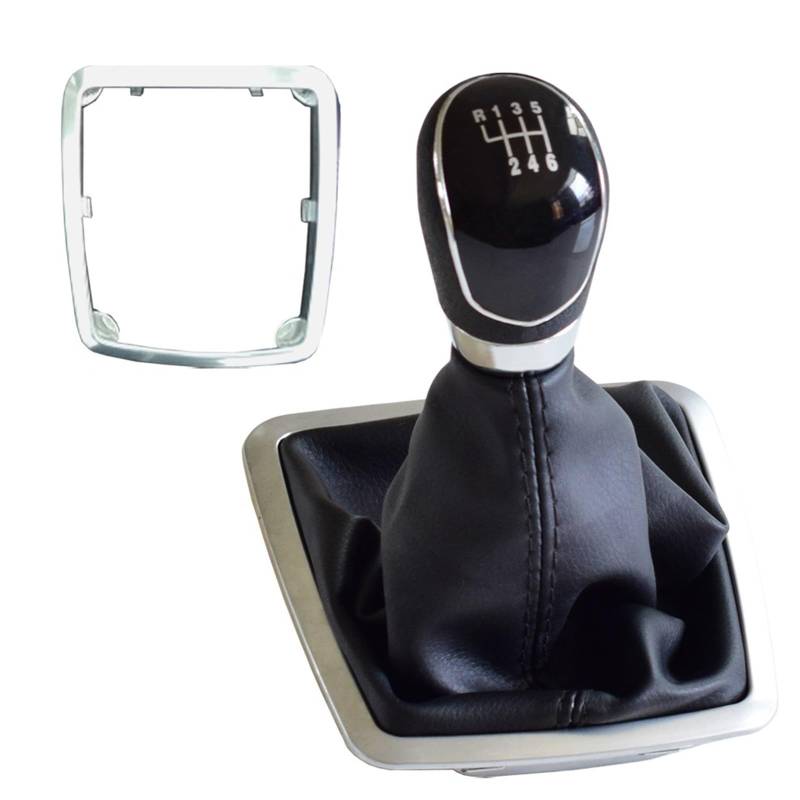 Vuzmode 5 6 Geschwindigkeit Manuelle Getriebe Schaltknauf Hebel Shifter Gaiter Boot Abdeckung, for Ford, for Focus, 2 MK2 FL C-MAX 2006-2011 MK3 MK4 MK7 Galaxy Schaltknauf(6 Speed-Black-Big) von Vuzmode