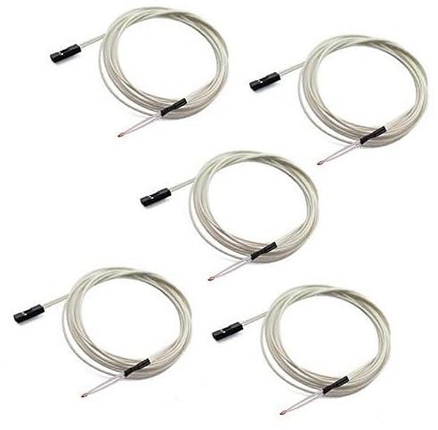 Vuzmode 5 Stück NTC 3950 100K Thermistoren Temperatursensor mit 1 m Verkabelung und 2-poligem Stecker, for RepRap 3D-Drucker Heatbed Hot End Mendel Prusa J-Head Temperatursensor für Schaltkreise von Vuzmode