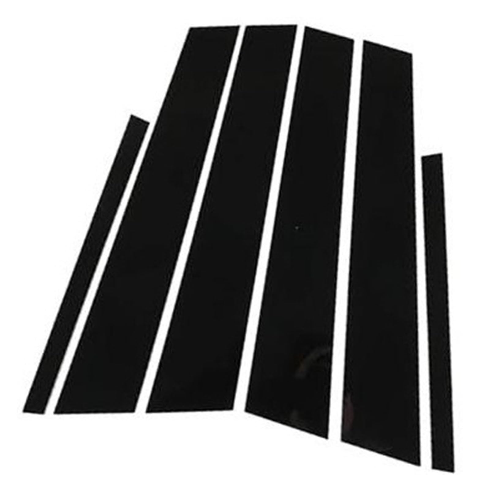 Vuzmode 6-teilige Autotür-/Fenstersäulenverkleidung, for Peugeot, 208 2010-2016, A-Schwarz Autofensterverkleidung(Black A-Black) von Vuzmode