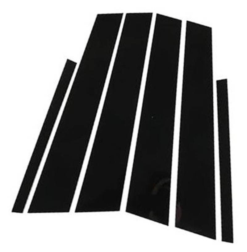 Vuzmode 6-teilige Autotür-/Fenstersäulenverkleidung, for Peugeot, 208 2010-2016, A-Schwarz Autofensterverkleidung(Black A-Black) von Vuzmode