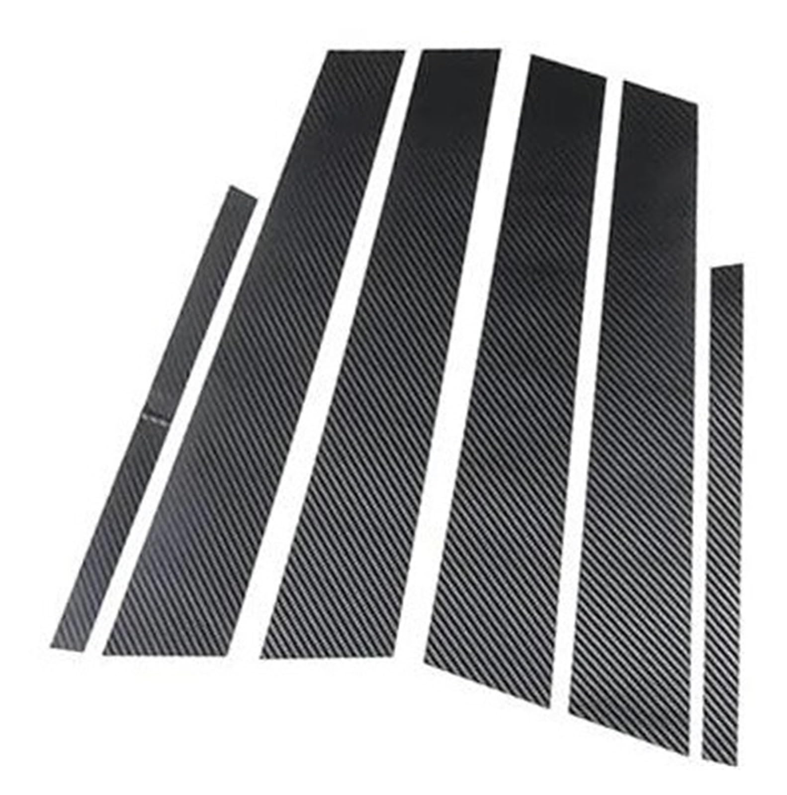 Vuzmode 6-teilige Autotür-/Fenstersäulenverkleidung, for Peugeot, 208 2010-2016, A-Schwarz Autofensterverkleidung(Black B-Carbon Fiber Look) von Vuzmode