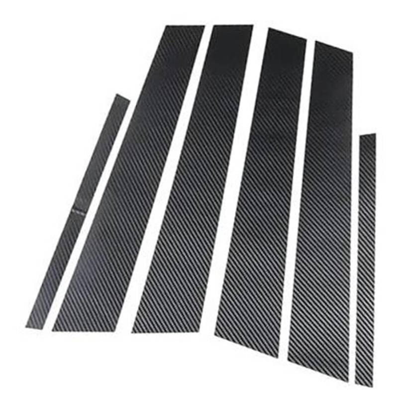 Vuzmode 6-teilige Autotür-/Fenstersäulenverkleidung, for Peugeot, 208 2010-2016, A-Schwarz Autofensterverkleidung(Black B-Carbon Fiber Look) von Vuzmode