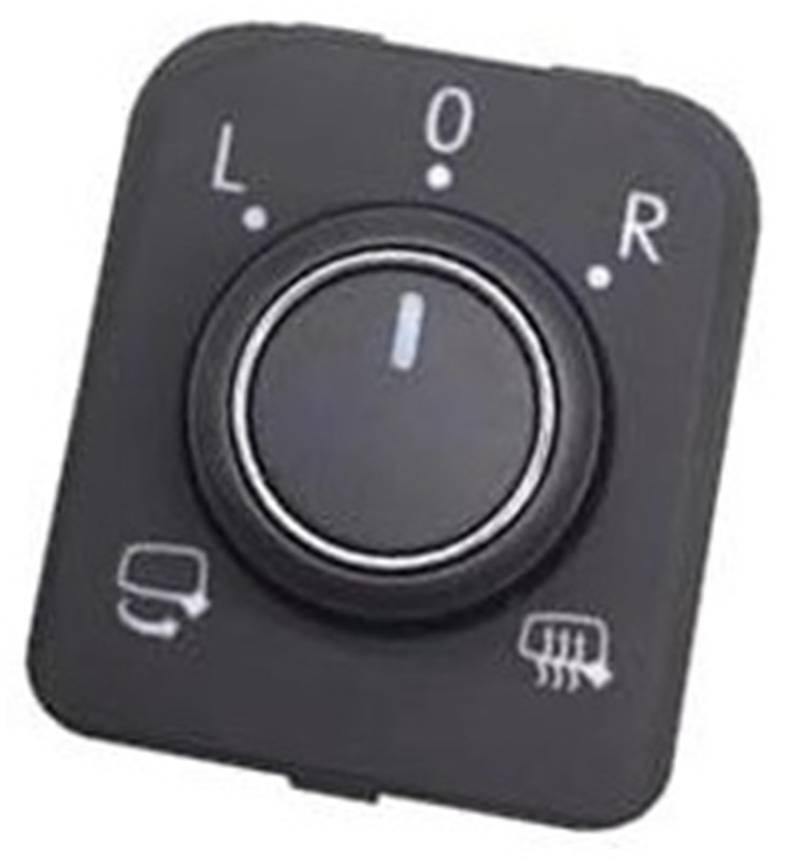 Vuzmode Auto-Rückspiegelschalter, for Tiguan, MK2 2017, for Passat, B8 Teramont 5TD 959 565 C Auto-Rückspiegelschalter, Umkehrspiegel, Verstellbarer Knopfschalter Auto-Seitenspiegelschalter von Vuzmode