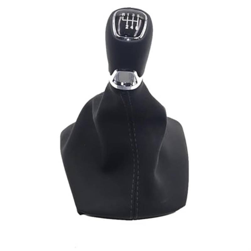 Vuzmode Auto Schaltknauf Hebel Stick Griff Gamasche Leder Kofferraum Abdeckung Fall, for Skoda, for Octavia, A5 A6 2004-2012 Auto-Schaltknauf(Black 6 Speed Set) von Vuzmode