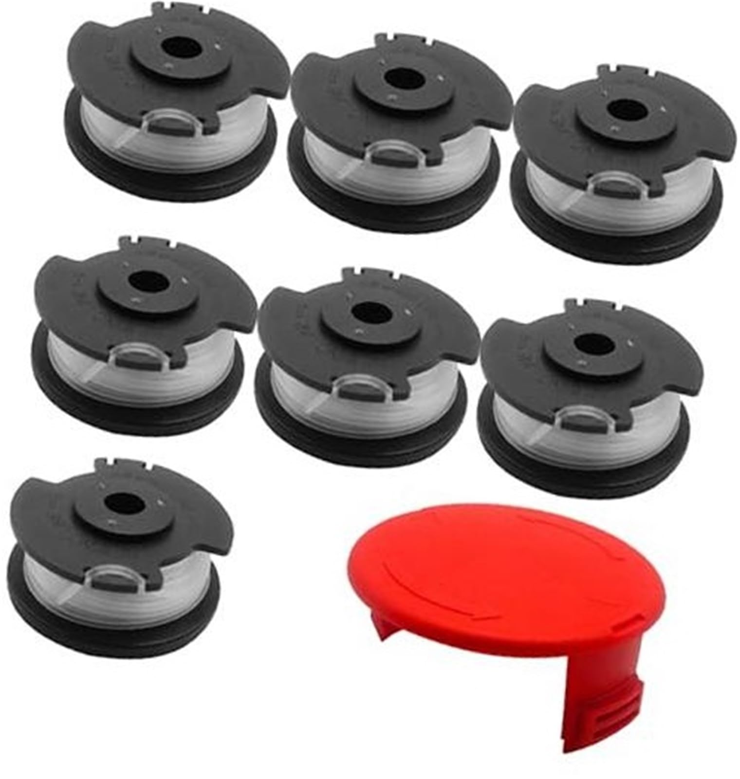 Vuzmode Fadenspule for Rasentrimmer, for Einhell GE-CT 18/28 Li und GE-CT 18/28 Li TC, 1,6 mm, 4,9 m, TLE-03-Nylon-Rasentrimmerfadenspule (7 Spulen + 1 Abdeckung) Rasenmäherspule von Vuzmode