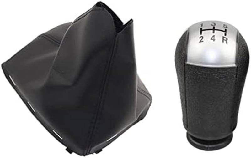 Vuzmode Schaltknauf, 5/6-Gang-Schaltgetriebe Schaltknauf Schalthebelgriff, for Ford, for Focus, C-Max 2003 2004 2005 2006 (Größe: 5-Gang-Silber-Set) Auto-Schaltknauf von Vuzmode