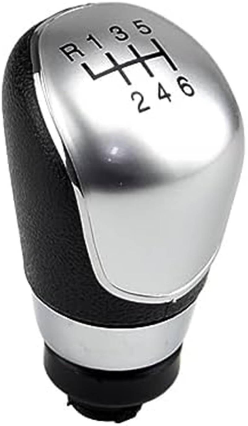 Vuzmode Schaltknauf, 5/6-Gang-Schaltknaufhebel Handball, for Ford, for Focus, 2 MK2 FL C-MAX 2006-2011 MK3 MK4 MK7 Galaxy Gaiter Boot Lederbezug (Größe : 6 Speed-Silvery-B) Auto-Schaltknauf von Vuzmode