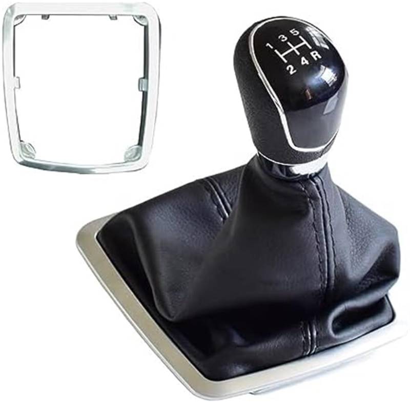 Vuzmode Schaltknauf, Geschwindigkeitsschaltknauf, for Ford, for Focus, 2 MK2 FL C-MAX MK3 MK4 MK7 Auto Lederstiefel Schaltknauf Kopfhebelabdeckung Zubehör (Größe : Black-5 Speed) Auto-Schaltknauf von Vuzmode