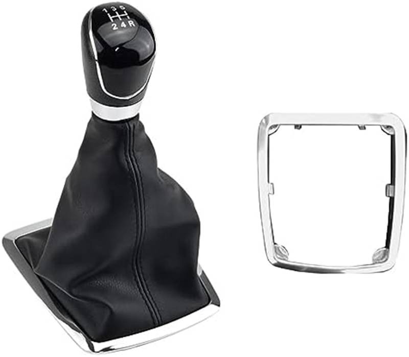Vuzmode Schaltknauf, Schaltknauf mit staubdichter Abdeckung, Antriebskopf-Schalthebelgriff, for Ford, for Focus, 2 MK2 FL C-MAX 2006-2011 MK3 MK4 MK7 Galaxy (Größe: 5-Gang-Schwarz-A) Auto-Schaltknauf von Vuzmode